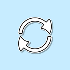 Circular arrows sticker icon. Simple thin line, outline vector of web icons for ui and ux, website or mobile application