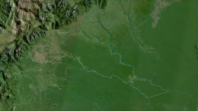 Putumayo, Colombia - outlined. Satellite