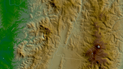 Risaralda, Colombia - outlined. Physical