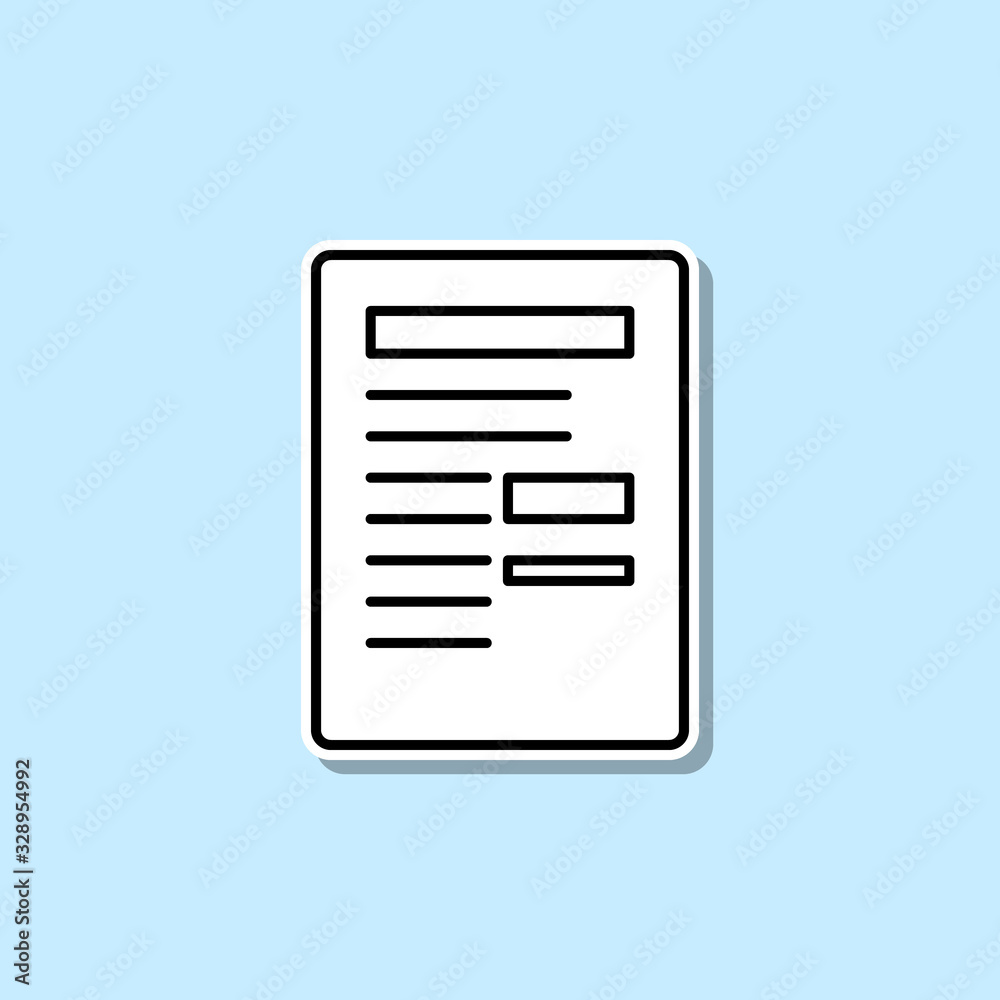 Poster sheet of paper with records sticker icon. simple thin line, outline vector of web icons for ui and u
