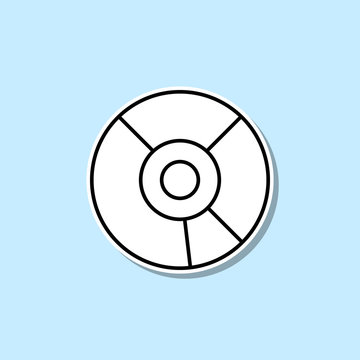 recommend clip art: Cd sticker icon. Simple thin line, outline vector of web icons for ui and ux, website or mobile application
