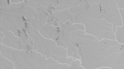 Vaupés, Colombia - outlined. Grayscale