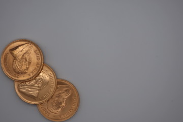 Gold coins of the Sovereign and Krugerrand