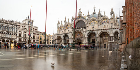 The St. Mark's Square in Venice during Bad Weather and High Tide, Venice/Italy