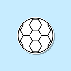 Obraz premium Soccer ball sticker icon. Simple thin line, outline vector of web icons for ui and ux, website or mobile application
