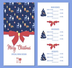 Obraz na płótnie Canvas Merry Christmas Special Menu Festive Design Flyer