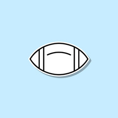 Rugby ball sticker icon. Simple thin line, outline vector of web icons for ui and ux, website or mobile application