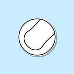 Tennis ball sticker icon. Simple thin line, outline vector of web icons for ui and ux, website or mobile application
