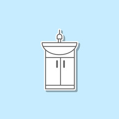 Sink sticker icon. Simple thin line, outline vector of web icons for ui and ux, website or mobile application