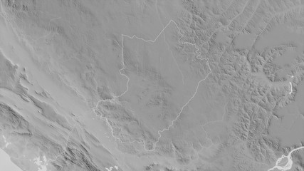 Lékoumou, Republic of Congo - outlined. Grayscale