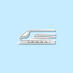 High-speed train logo sticker icon. Simple thin line, outline vector of web icons for ui and ux, website or mobile application