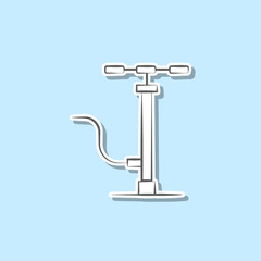 Hand pump sticker icon. Simple thin line, outline vector of web icons for ui and ux, website or mobile application