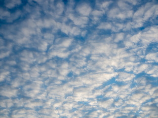 Blue sky white clouds background wallpaper picture. Can be used for meteorology or religion illustration/ Good weather sunny day.