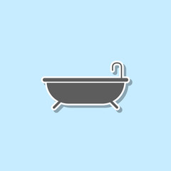 Tub sticker icon. Simple thin line, outline vector of web icons for ui and ux, website or mobile application