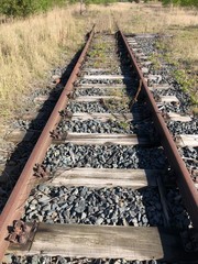 Naklejka premium railway in city