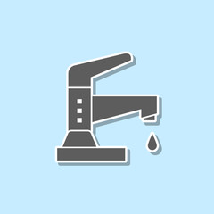 Water crane sticker icon. Simple thin line, outline vector of web icons for ui and ux, website or mobile application