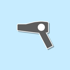 Hair dryer sticker icon. Simple thin line, outline vector of web icons for ui and ux, website or mobile application