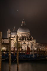 Old Baroque Church Santa Maria della Salute at Night, Venice/Italy