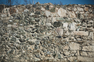 Wall of old medieval fortress in South Poland
