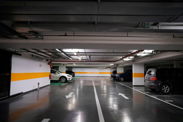 Parking lot in Merano, South Tirolean city hotel in the Northern Italy.