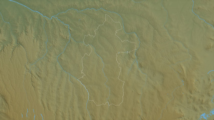 Kasaï-Central, Democratic Republic of the Congo - outlined. Physical