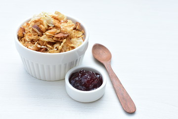 soja, coconut, peanuts, honey, flakes, granola, delicious, oat, vegan, ingredient, seed, cereal, sweet, nutrition, snack, natural, organic, healthy, grain, food, muesli