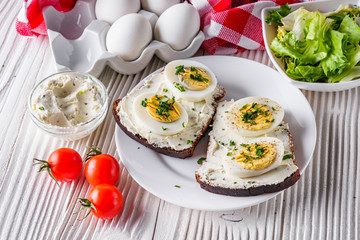 delicious and nutritious cheese and boiled egg sandwich