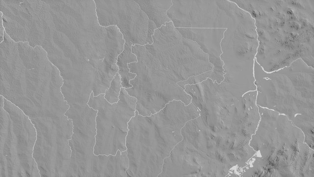 Lomami, Democratic Republic of the Congo - outlined. Grayscale