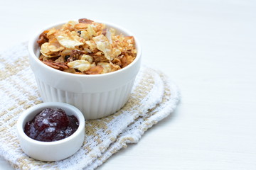soja, coconut, peanuts, honey, flakes, granola, delicious, oat, vegan, ingredient, seed, cereal, sweet, nutrition, snack, natural, organic, healthy, grain, food, muesli