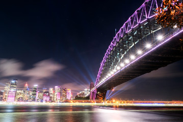 Sydney Harbour Bridge at night, Vivid Sydney, Australia