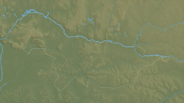 Nord-Ubangi, Democratic Republic of the Congo - outlined. Physical