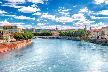 View Over Adige River in Verona, Italy