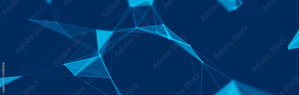Poster big data visualization. science background. big data complex with compounds. lines plexus