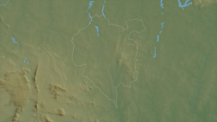 Denguélé, Côte d'Ivoire - outlined. Physical