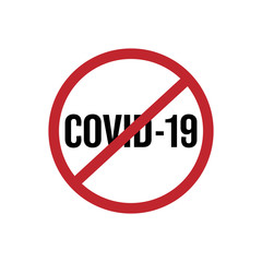 Stop sign with text COVID-19. Coronavirus warning icon. Sign caution coronavirus. Corona virus outbreak. 