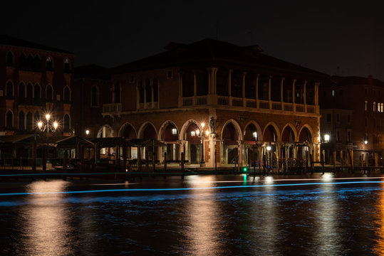 Rialto Market Hall At Night, Venice/Italy