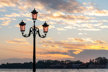 Panoramic View of Venice in the Sunset from Castello Quarter, Venice/Italy