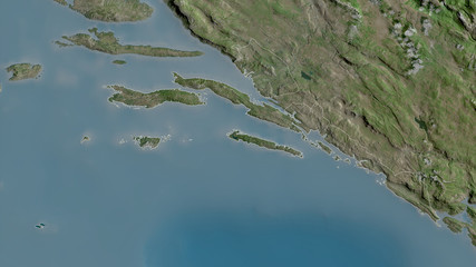 Dubrovacko-Neretvanska, Croatia - outlined. Satellite