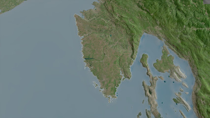 Istarska, Croatia - outlined. Satellite