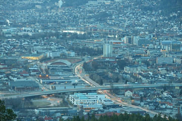 View of Drammen from the place Norbykollen.