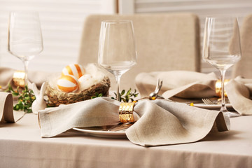 Beautiful table setting for Easter celebration