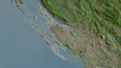 Zadarska, Croatia - outlined. Satellite