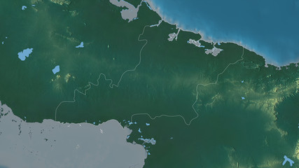 Las Tunas, Cuba - outlined. Relief