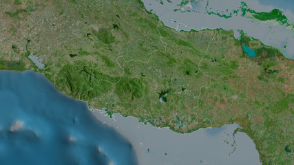 Sancti Spíritus, Cuba - outlined. Satellite