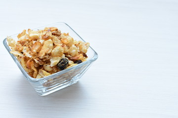 peanuts, soya, coconut, honey, flakes, granola, seeds, nutrition, nuts, grain, vegetarian, oatmeal, fruit, sweet, meal, snack, organic, food, cereal, healthy, breakfast