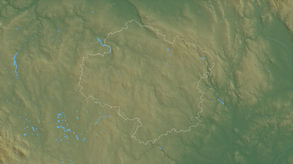 Kraj Vysočina, Czech Republic - outlined. Physical