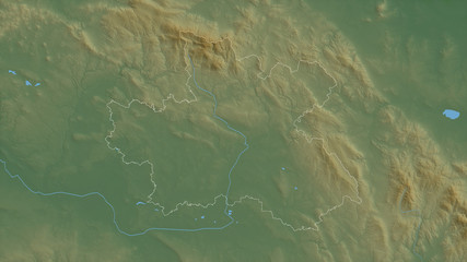 Královéhradecký, Czech Republic - outlined. Physical