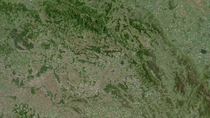 Královéhradecký, Czech Republic - outlined. Satellite