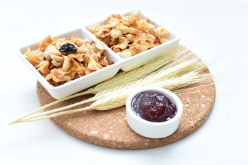 peanuts, soya, coconut, honey, flakes, granola, seeds, nutrition, nuts, grain, vegetarian, oatmeal, fruit, sweet, meal, snack, organic, food, cereal, healthy, breakfast