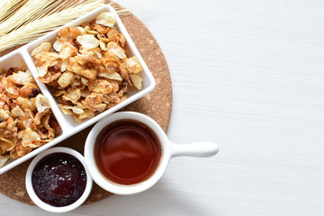 peanuts, soya, coconut, honey, flakes, granola, seeds, nutrition, nuts, grain, vegetarian, oatmeal, fruit, sweet, meal, snack, organic, food, cereal, healthy, breakfast